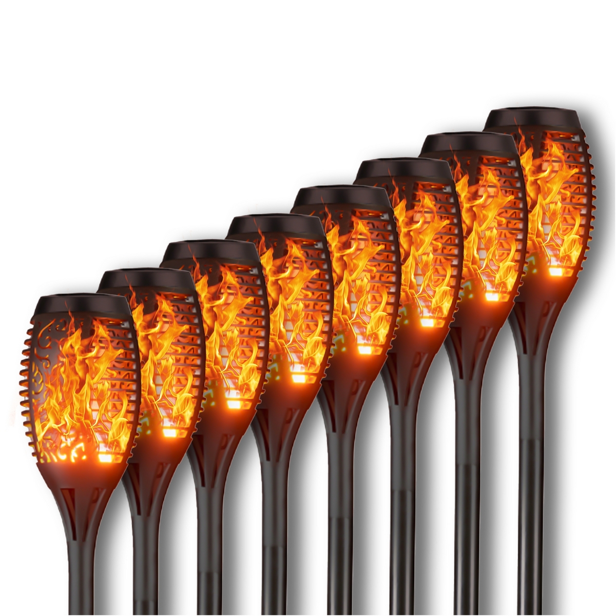 Global-Store vstavaná solárna lampa čierna 52 cm 8 ks.